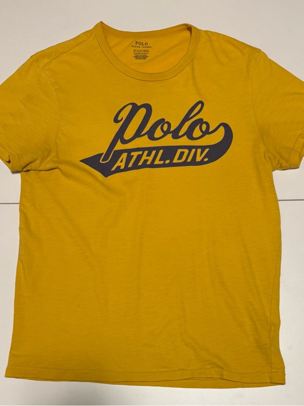 Polo by Ralph Lauren Mustard Yellow Graphic Tee with Navy Logo